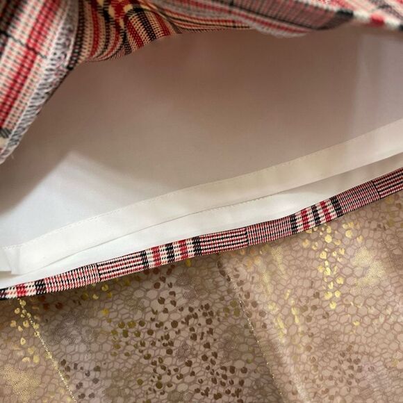 Express Womens Mini Skirt High Waisted A-line Checkered Red Size Small NWT - Picture 2 of 5